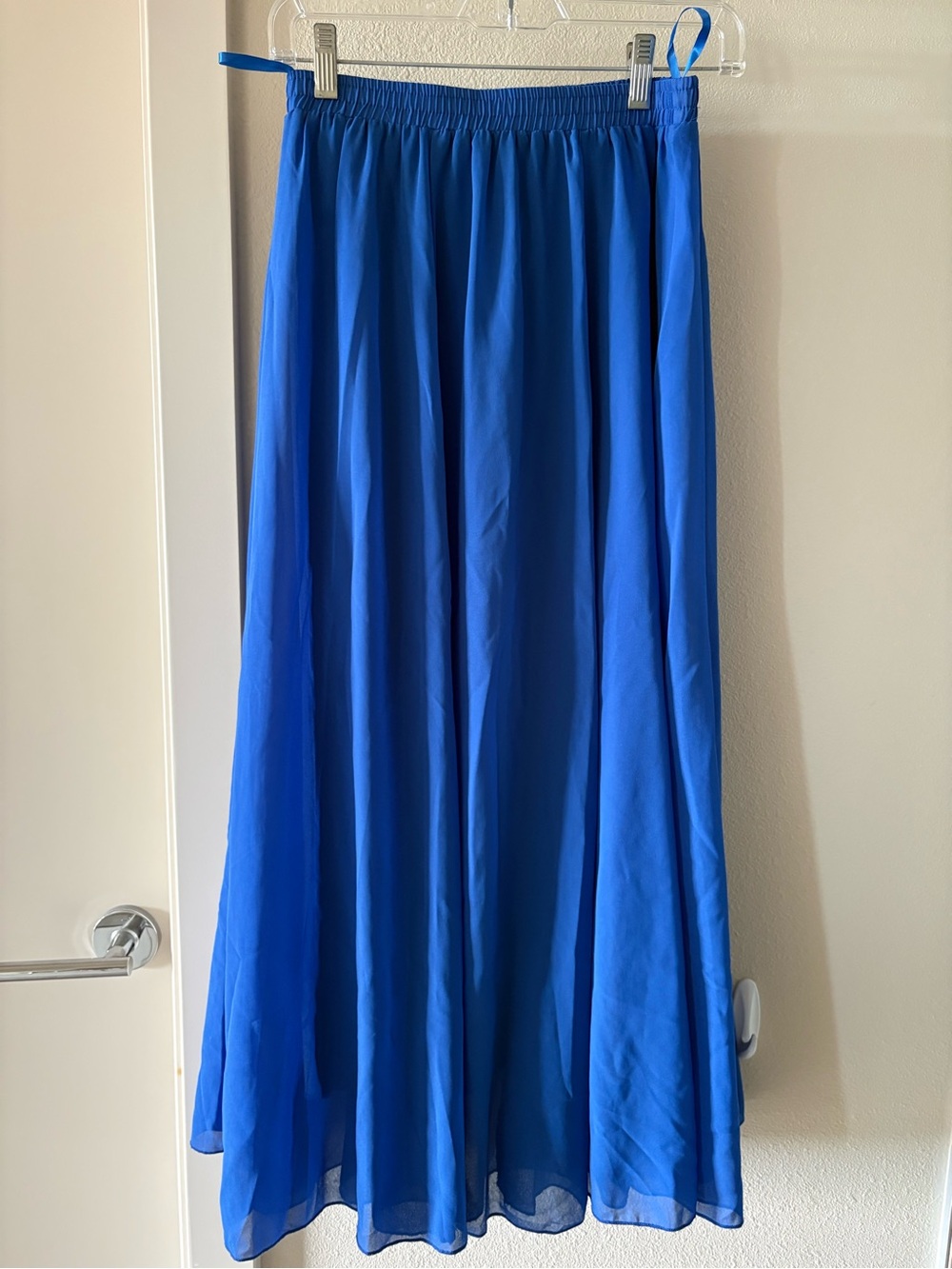 Pop Basic Cobalt Blue Elastic-Waist Maxi Skirt Small